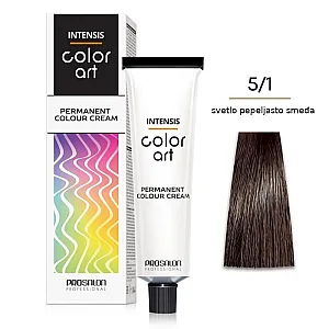 Farba za kosu COLORART - Svetlo pepeljasto smeđa 5/1 100g