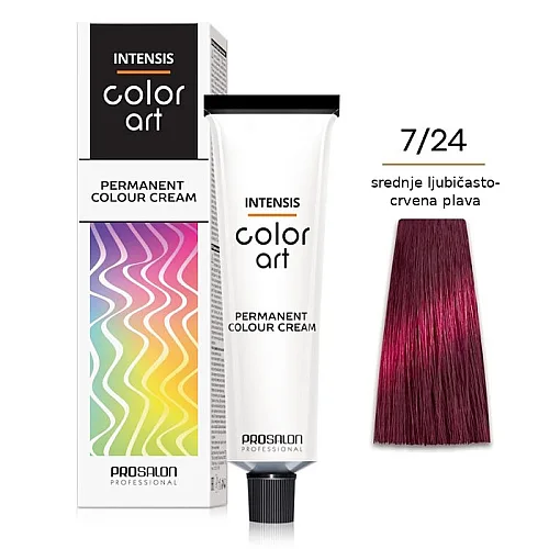 Farba za kosu COLORART - Srednje crveno ljubičasta plava 7/24 100g