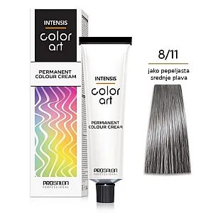 Farba za kosu COLORART - Jako pepeljasta srednje plava 8/11 100g