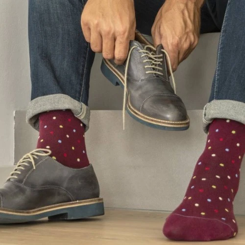 FANCY SOCKS - POLKA DOT Pattern - Dokolenice Unisex 140 DEN (18-22 mmHg) 