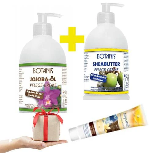 SUPER POPUST BOTANIS KREMA SA JAJOBINIM ULJEM 500ml + BOTANIS  KREMA SA  SHEA BUTEROM 500ml + GRATIS MUMIO KREMA 125ml