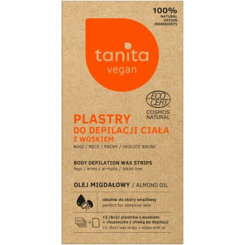 Trake sa voskom za depilaciju tela Vegan 100% Natural 12 komada 
