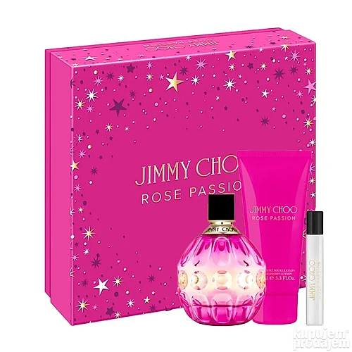 Jimmy Choo Rose Passion ženski set - parfem Edp 100ml, losion za telo 10ml, parfem Edp 7,5ml