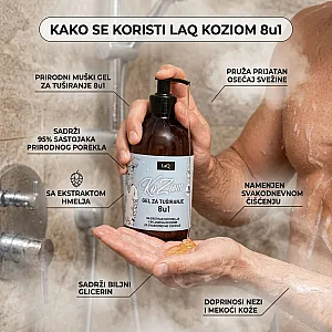 Prirodni muški gel za tuširanje 8u1 sa ekstraktom hmelja LaQ KoZiom 500 ml