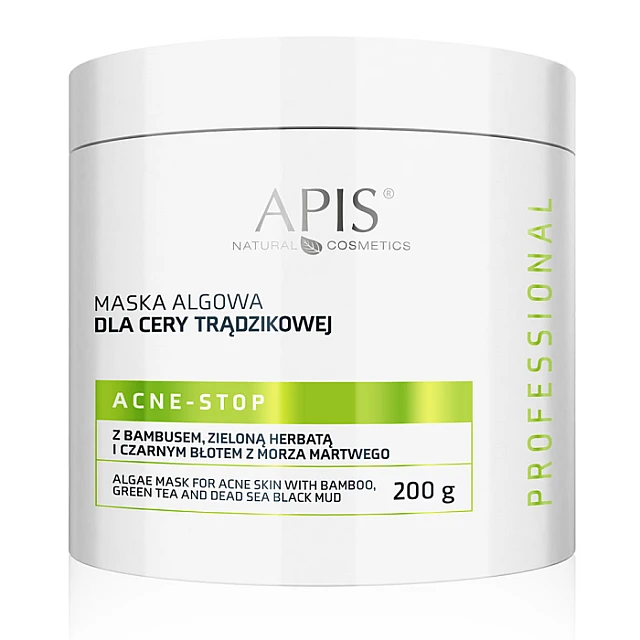 ACNE - STOP - Maska od algi za kožu sklonu aknama sa bambusom, zelenim čajem i crnim blatom iz Mrtvog mora 200g  | APIS COSMETICS | Kozmo