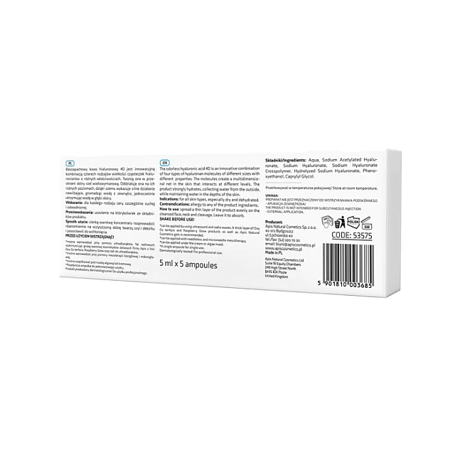 AMPULES Hijaluron 4D - Revolucija u hidrataciji 5x5ml |APIS COSMETICS| Kozmo AMPULES Hijaluron 4D - Revolucija u hidrataciji 5x5ml |APIS COSMETICS| Kozmo