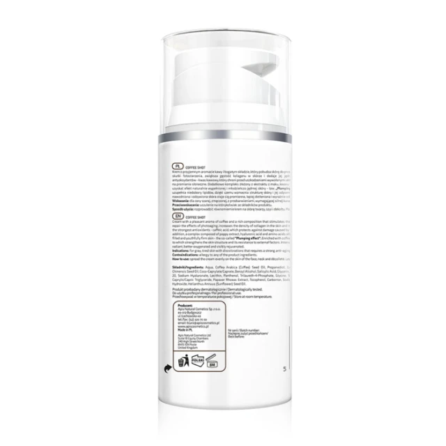 COFFEE SHOT Krema za lice sa kofeinskom kiselinom i ekstraktom semena maka 100 ml | APIS COSMETICS | Kozmo