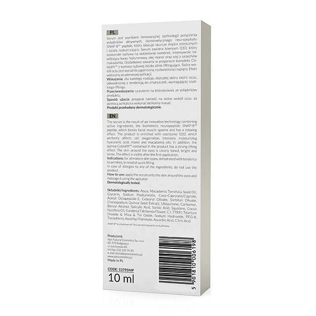 LIFTING PEPTIDE - Serum za negu predela oko očiju 10 ml | APIS COSMETICS | Kozmo