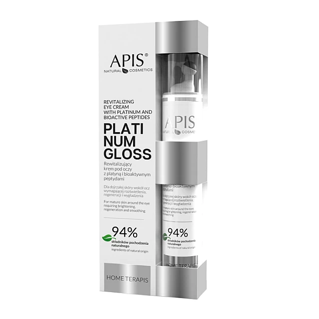 PLATINUM GLOSS Revitalizujuća krema za predeo oko očiju sa platinom i bioaktivnim peptidima 10ml |APIS COSMETICS| Kozmo PLATINUM GLOSS Revitalizujuća krema za predeo oko očiju sa platinom i bioaktivnim peptidima 10ml |APIS COSMETICS| Kozmo