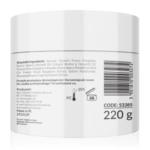 RASPBERRY GLOW - ŠEĆERNI PILING za lice SA LIOFILIZOVANIM MALINAMA/220G