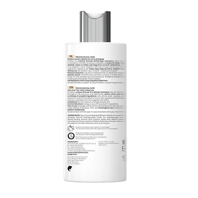 TRICHOLOGICAL CARE Šampon za kosu za sve tipove kose 300 ml |APIS COSMETICS| Kozmo