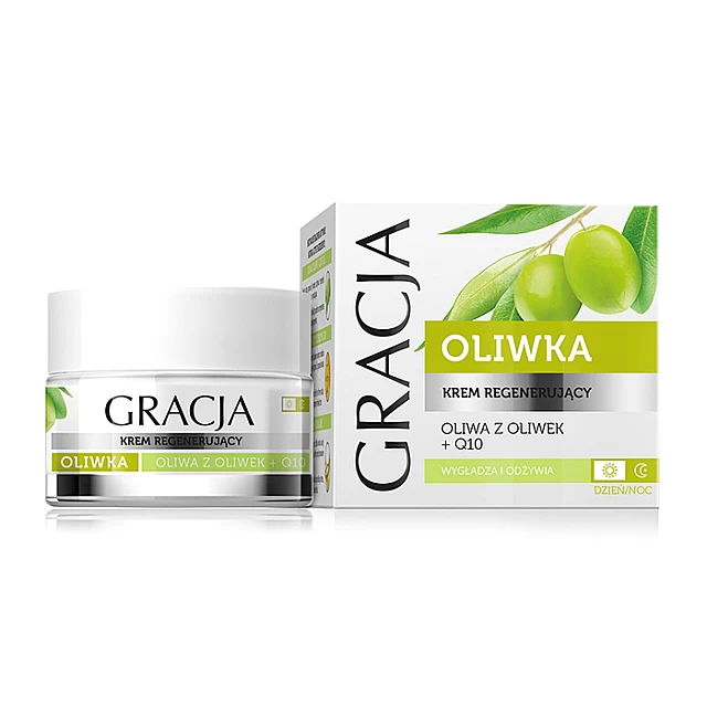 Regenerativna krema za suvu kožu lica sa uljem maslina i koenzimom Q10 za antiage efekat 50 ml | GRACJA | MIRACULUM | Kozmo Regenerativna krema za suvu kožu lica sa uljem maslina i koenzimom Q10 za antiage efekat 50 ml | GRACJA | MIRACULUM | Kozmo
