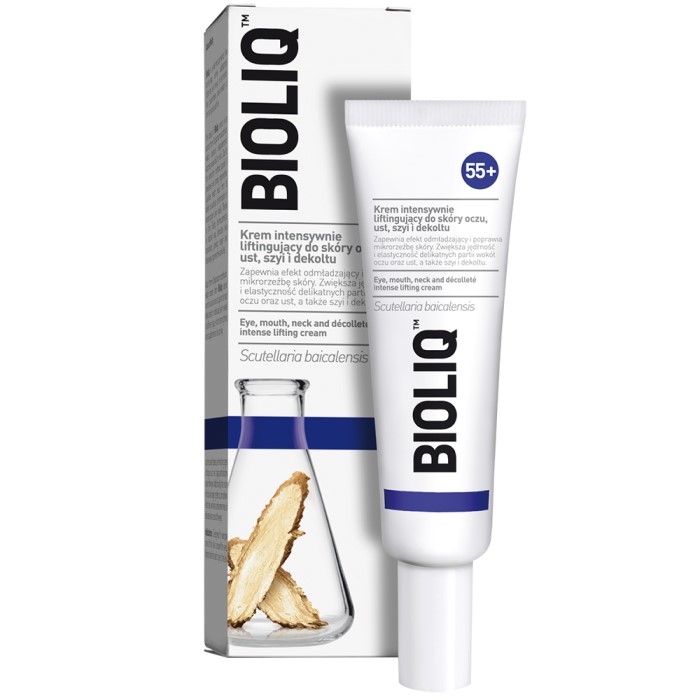 Bioliq 55+ Krema sa intenzivnim lifting efektom za predeo oko očiju, usana, vrat i dekolte 30 ml 5906071023458 ⏐ Bioliq ⏐ Kozmo.rs