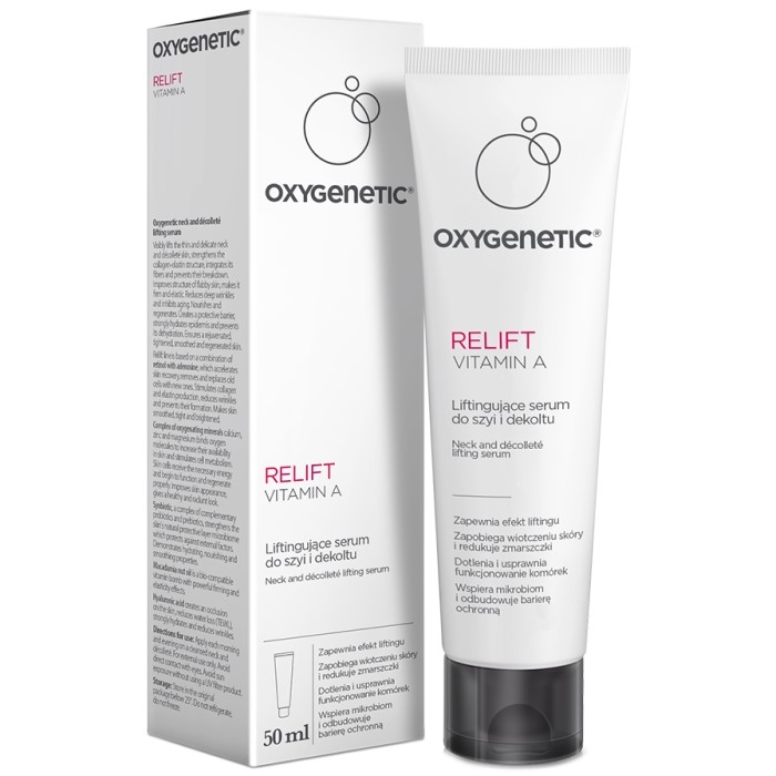 OXYGENETIC RELIFT VITAMIN A Lift-up serum za zatezanje vrata i dekoltea sa vitaminom A 50ml 5902802704771 ⏐Bioliq ⏐ Kozmo.rs 