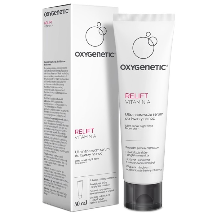 OXYGENETIC RELIFT VITAMIN A Obnavljajući noćni serum za lice sa vitaminom A 50ml 5902802704818 ⏐Bioliq ⏐ Kozmo.rs
