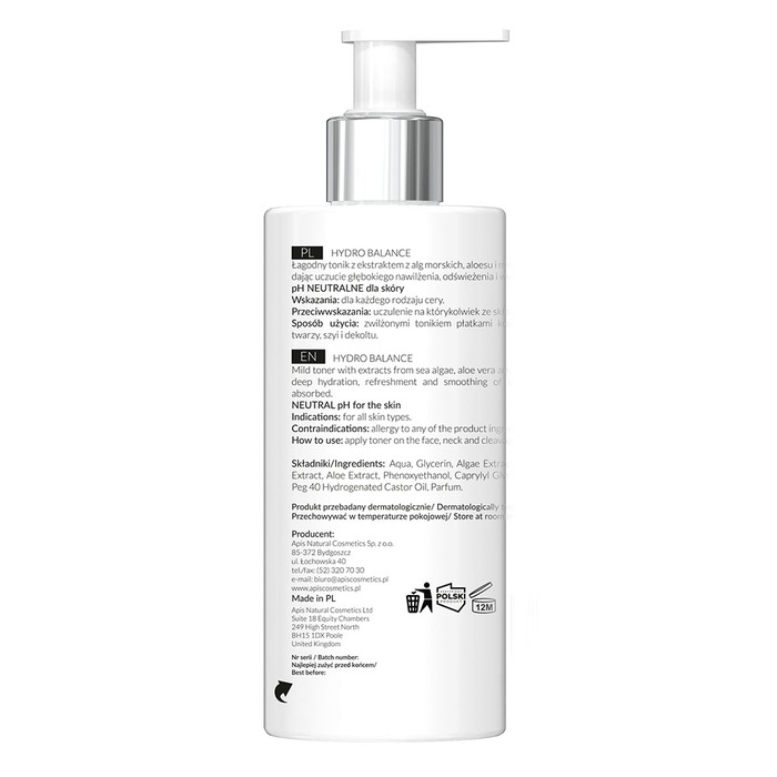 HYDRO BALANCE Hidratantni tonik za lice sa morskim algama - 300 ml | APIS COSMETICS | Kozmo