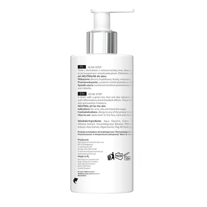 ACNE - STOP Čišćenje lica - Antibakterijski tonik sa zelenim čajem 300 ml