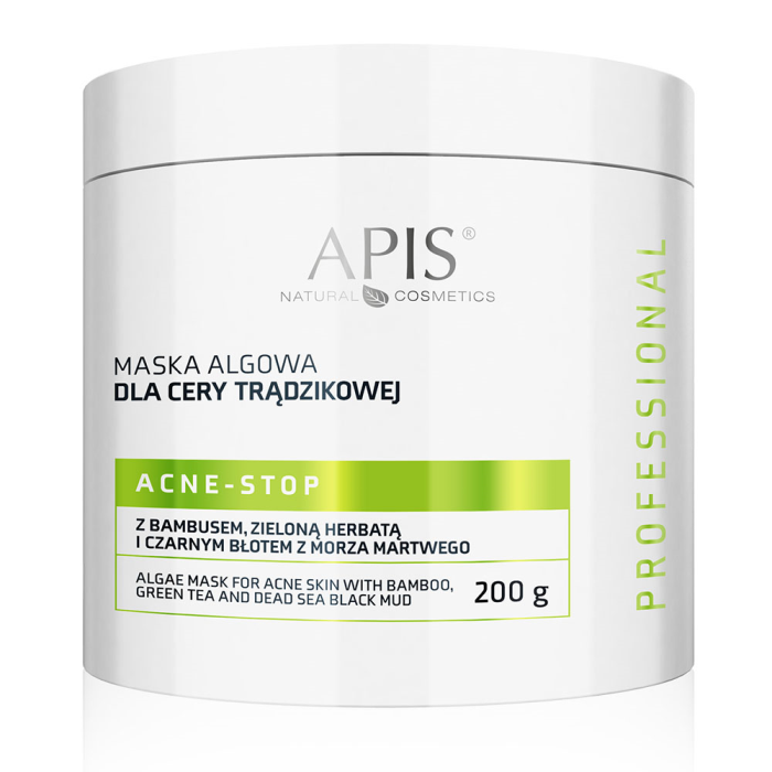 ACNE - STOP - Maska od algi za kožu sklonu aknama sa bambusom, zelenim čajem i crnim blatom iz Mrtvog mora 200g  | APIS COSMETICS | Kozmo
