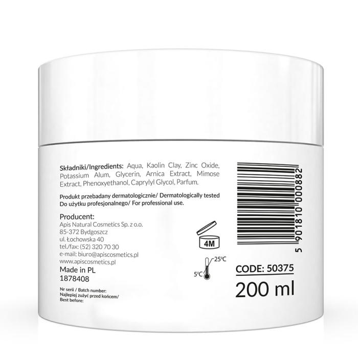 ACNE-STOP - Maska za Lice sa Belom Glinom i Cinkom za Zatezanje Lica 200 ml | APIS COSMETICS | Kozmo