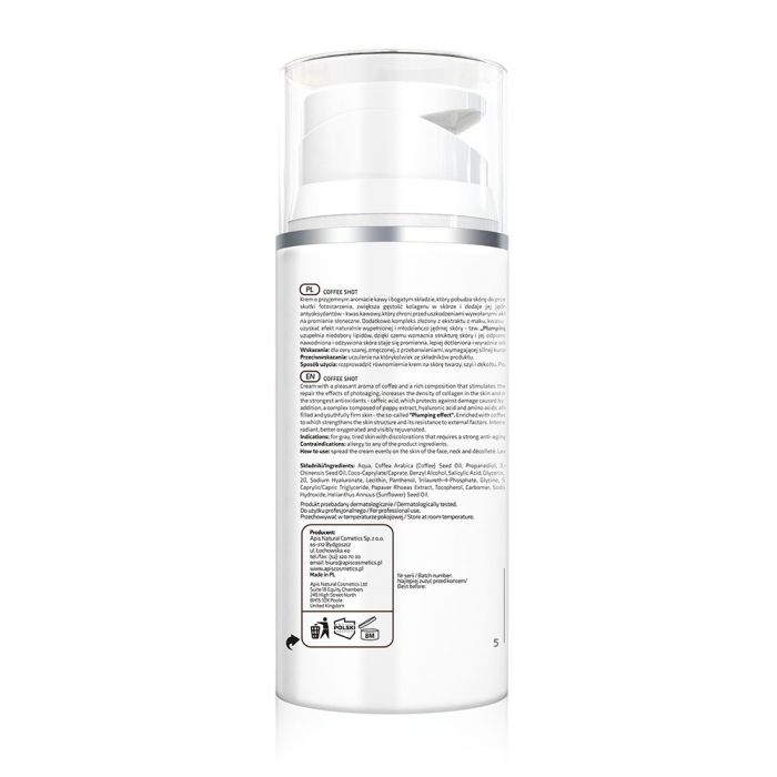COFFEE SHOT Krema za lice sa kofeinskom kiselinom i ekstraktom semena maka 100 ml | APIS COSMETICS | Kozmo