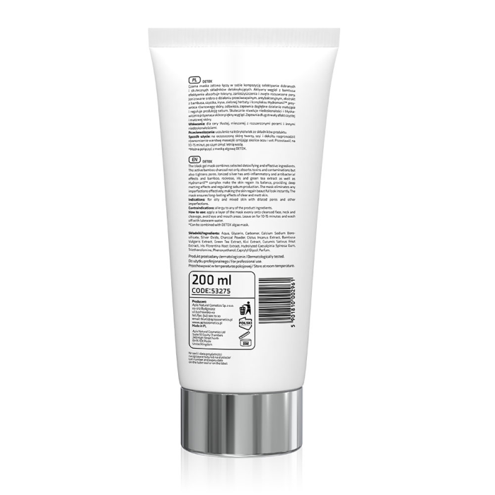 DETOX Gel maska za lice  za detoksikaciju sa bambusovim ugljem i jonizovanim srebrom 200ml |APIS COSMETICS| Kozmo