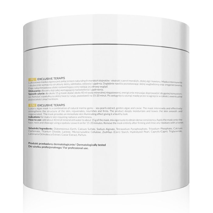 EXCLUSIVE TERAPIS - Maska od algi za posvetljivanje kože sa biserom, zlatnim algama i kavijarom - 200 g| APIS COSMETICS | Kozmo