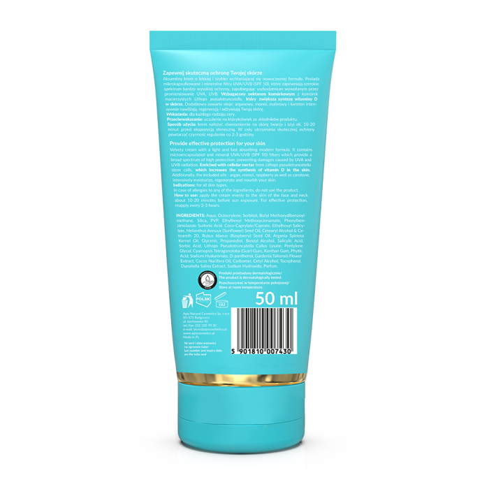 HELLO SUMMER - Krema za Lice za Sunčanje sa Zaštitnim Faktorom SPF 50 i Ćelijskim Nektarom 50ml | APIS COSMETICS | Kozmo