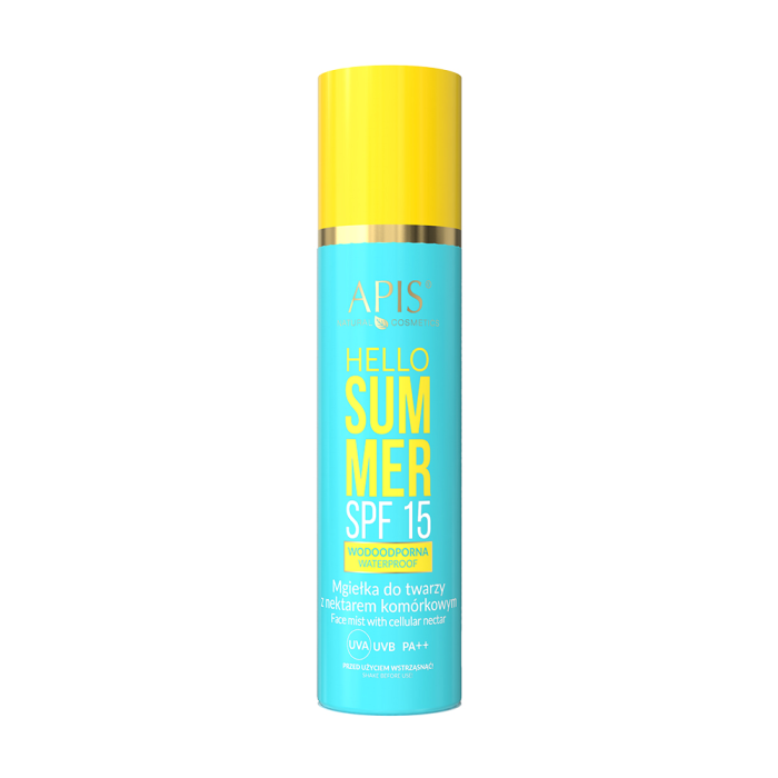 HELLO SUMMER - Sprej za Lice za Sunčanje sa Zaštitnim Faktorom SPF 15 i Ćelijskim Nektarom 150ml| APIS COSMETICS | Kozmo