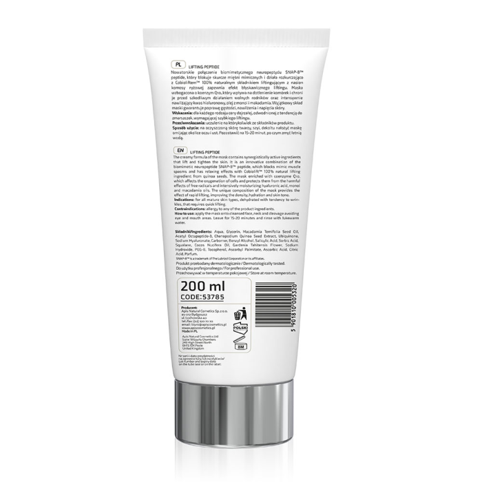 LIFTING PEPTIDE - Maska za zatezanje lica i smanjenje bora 200 ml | APIS COSMETICS | Kozmo