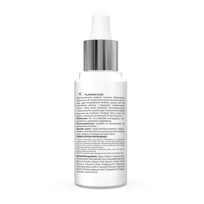 PLATINUM GLOSS Aktivni koncentrovani serum za podmlađivanje lica sa tripeptidom platine i bakra 30ml |APIS COSMETICS| Kozmo