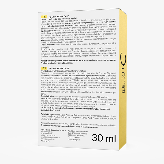RE-VIT C HOME CARE - Serum za lice sa vitaminom C 10% 30ml | APIS COSMETICS | Kozmo