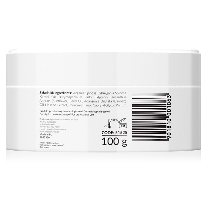 REGENERATION Prirodni shea buter za masažu lica sa marokanskim arganovim uljem i baobabom 100g |APIS COSMETICS| Kozmo