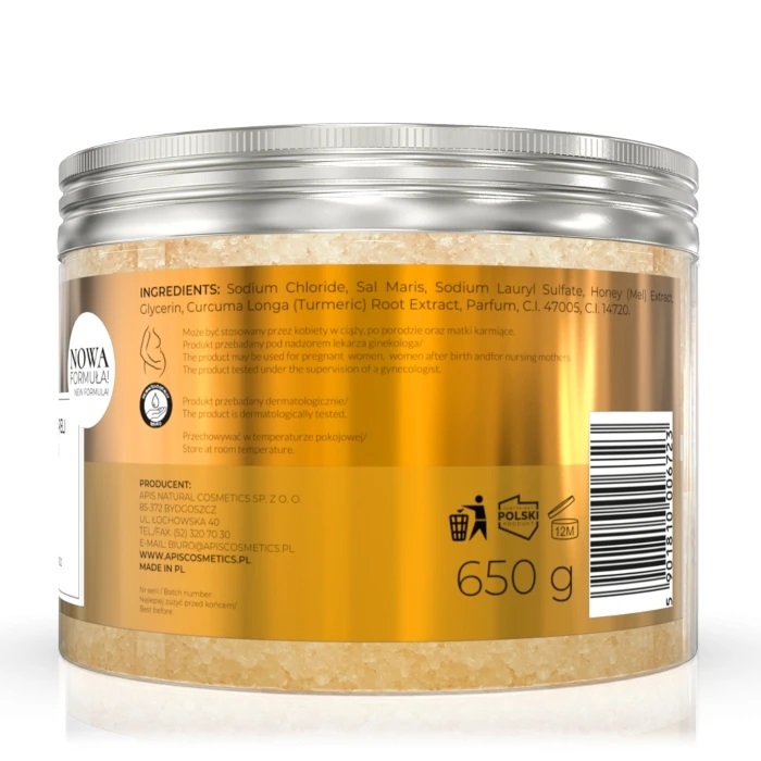 HONEY RICHNESS - So za kupanje sa mineralima Mrtvog mora, medom i kurkumom 650g | APIS  COSMETICS| Kozmo