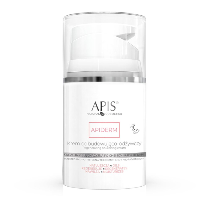 APIDERM - Noćna krema za lice za veoma suvu i osetljivu kožu nakon hemo i radio terapije 50 ml| APIS  COSMETICS| Kozmo
