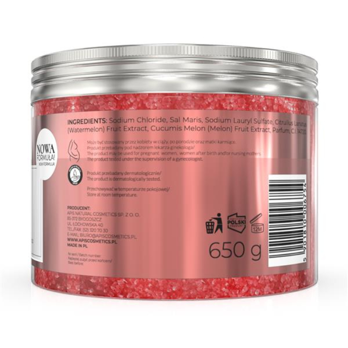 WATERMELON - Hidratantna so za kupanje sa ekstraktom lubenica i dinja  650g | APIS  COSMETICS| Kozmo