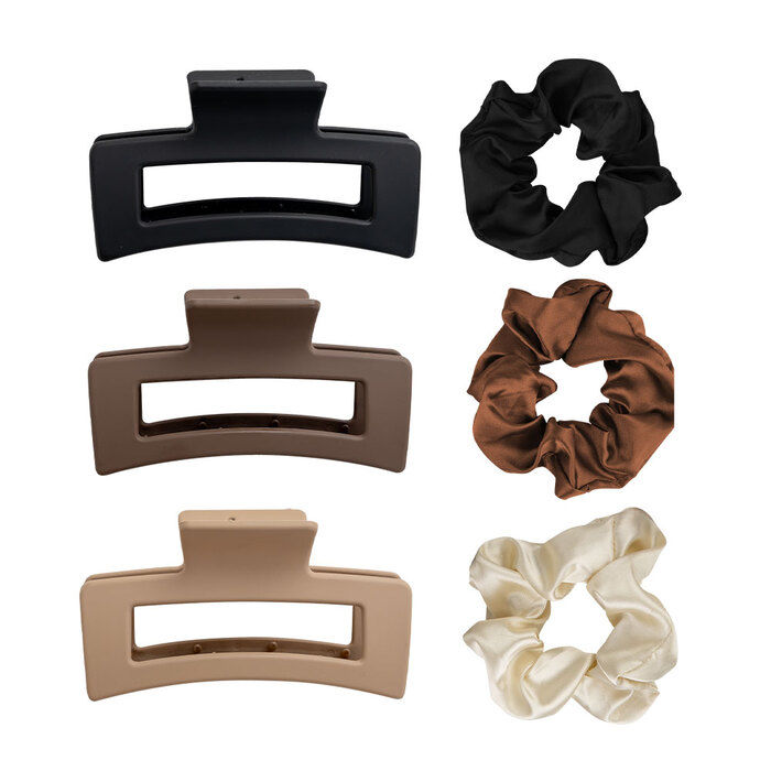 Set skranci gumica i šnalica za kosu Brushworks - Kozmo - 5056683104479