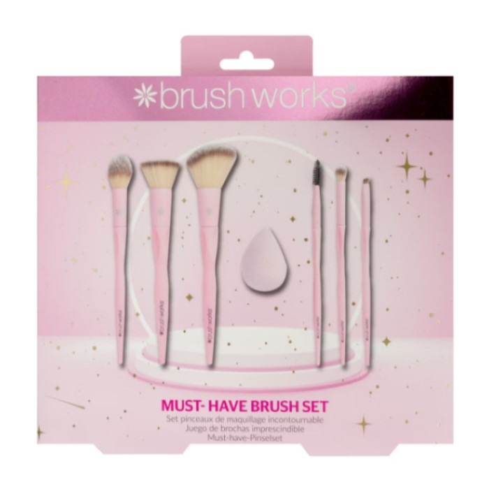 Set četkica za lice i oči sa sunđerom Must-Have Brushworks Kozmo - 5056683105407 