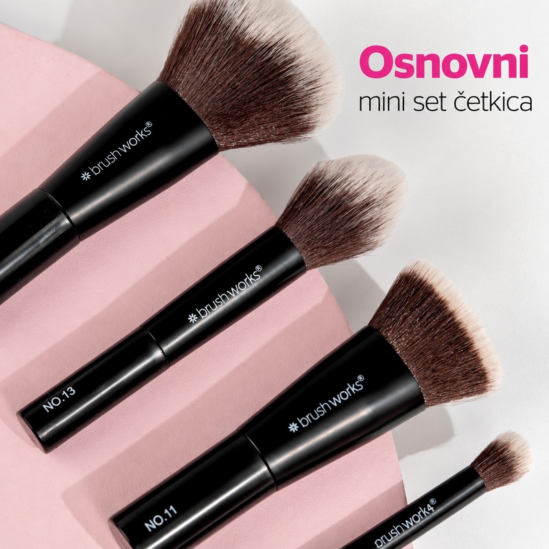 Set mini cetkica za sminkanje Brushworks 4 kom