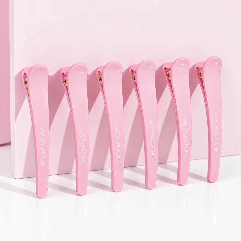 Brushworks roze snalice za kosu za odvajanje pramenova 6 kom