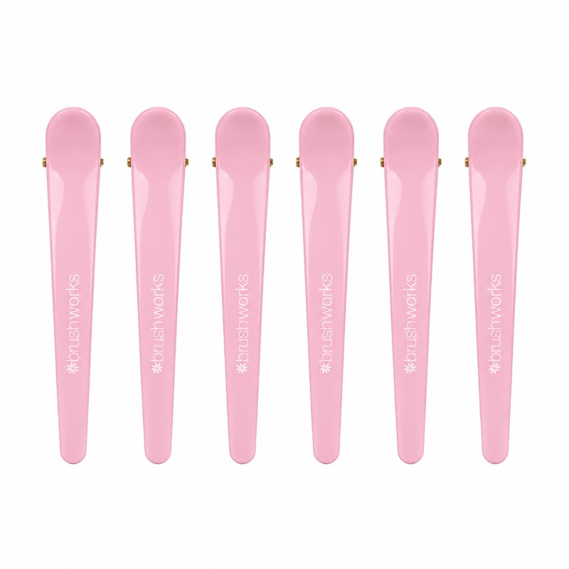 Brushworks roze snalice za kosu za odvajanje pramenova 6 kom