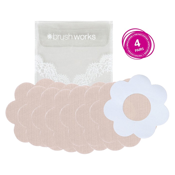 Satenski Prekrivači Za Bradavice U Boji Kože U Obliku Cveta | BRUSHWORKS |Kozmo Shop Online