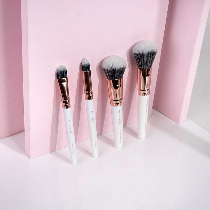 Set četkica za šminkanje za putovanja White i Gold 5060455146338 | BRUSHWORKS | Kozmo Online