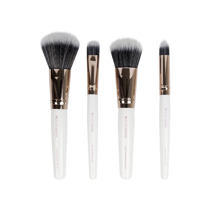 Set četkica za šminkanje za putovanja White i Gold 5060455146338 | BRUSHWORKS | Kozmo Online
