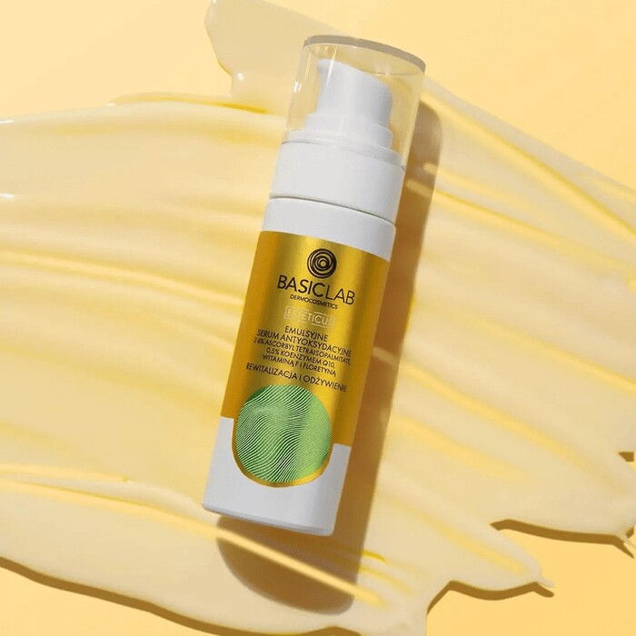 BasicLab Emulzioni antioksidativni serum sa 6% askorbil tetraisopalmitatom – Revitalizacija i ishrana 30 ml - 5904639170262 - Kozmo