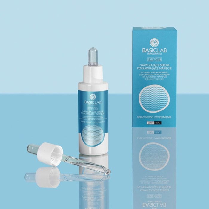 BasicLab Anti-age serum za lice sa hijaluronskom kiselinom i peptidima | Kozmo - 5904639174079 