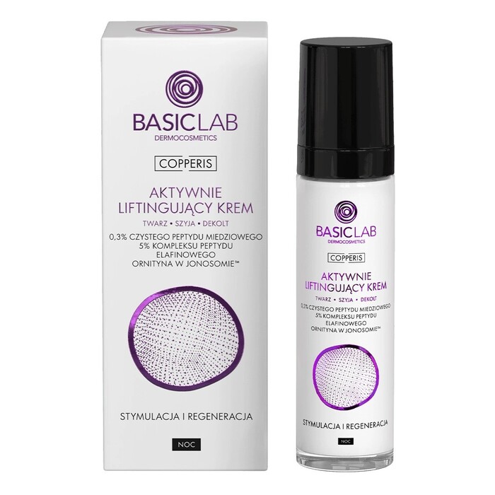 BasicLab Anti-age noćna krema protiv bora sa bakarnim peptidima 0,3% - 5904639175458 - Kozmo