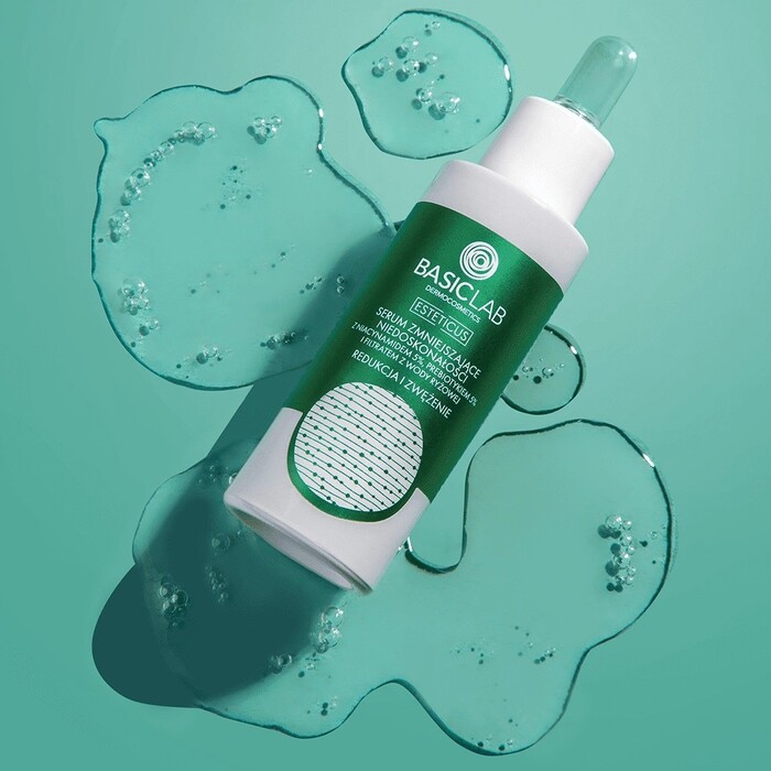 BasicLab Serum sa 5% Niacinamida za Masnu Kožu i Akne – Sužava Pore, Reguliše Sebum 15ml | 5907637951536 | Kozmo