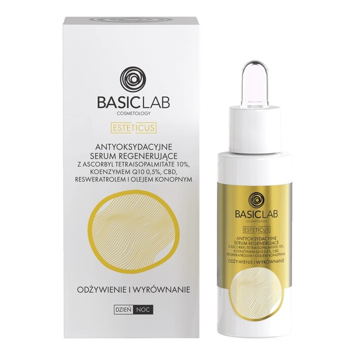 BasicLab Anti-Age Serum za Lice sa Vitaminom C 10%, Q10 i CBD-om - 5907637951550 - Kozmo