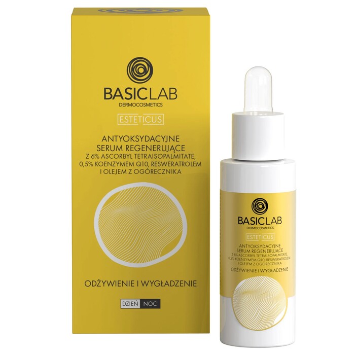 BasicLab Anti-Age Vitamin C Serum za Lice sa Koenzimom Q10 protiv Bora i Fleka - 5907637951611 - Kozmo