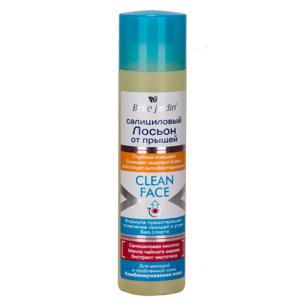 Antibakterijski salicilni tonik sa ekstraktom Rusa trave, protiv akni i mitisera CLEAN FACE 150 ml|Belle Jardin Cosmetics | Kozmo